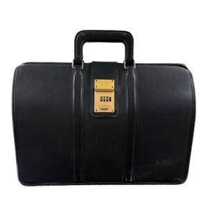 Vintage Coach Gladstone 5420 80s USA Black Top Frame Briefcase Atache Travel Bag